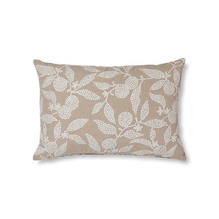 Olena Neutral Embroidered Linen Cushion 40X60CM Duck Feather Filled