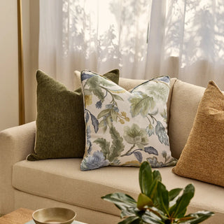 Casey Dark Green Textured Cushion 55cm x 55cm Feather Filled