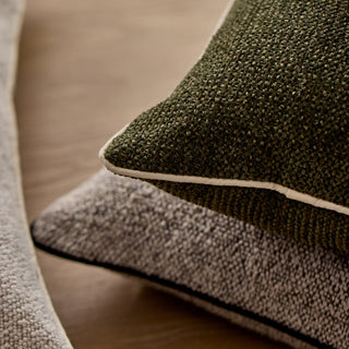 Casey Dark Green Textured Cushion 55cm x 55cm Feather Filled