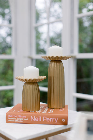 Ilona Metal Gold Small Candle Holder