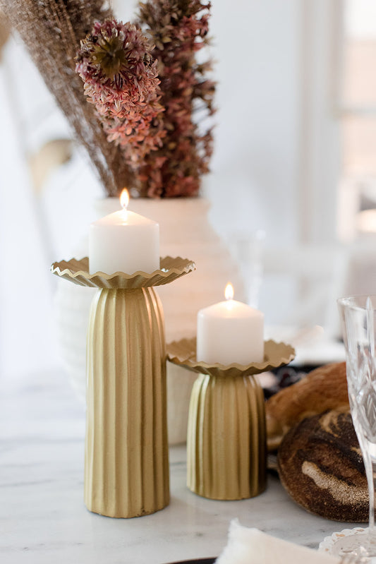 Ilona Metal Gold Small Candleholder