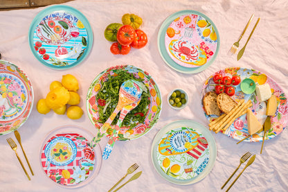 Set of 4 Melamine Italian Summer Plates
