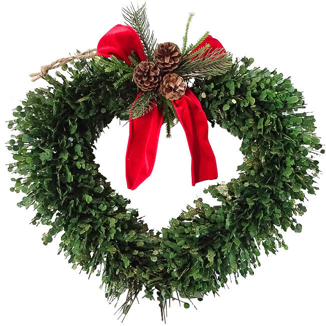Christmas Hanging Wreath Heart Forrest