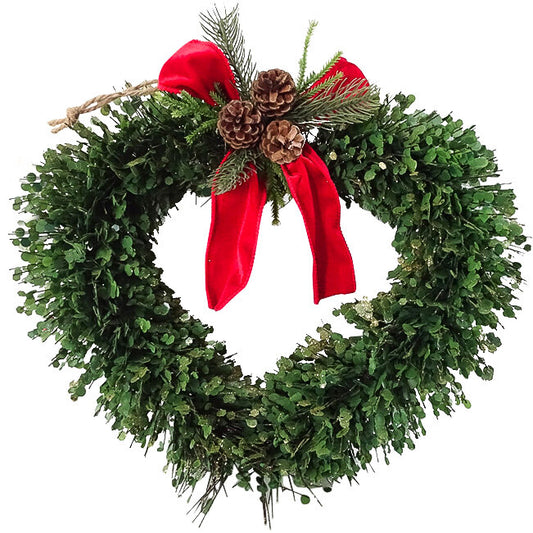 Christmas Hanging Wreath Heart Forrest
