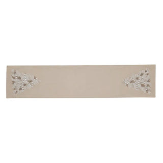 Jewelled Christmas Tree Cotton Table Runner 30x140cm Silver