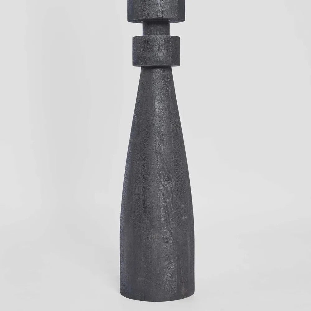 Magnus Wood Floor Lamp Black Base with Black Shade