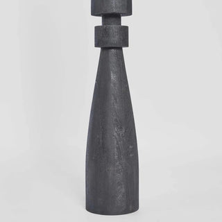 Magnus Wood Floor Lamp Black Base with White Shade