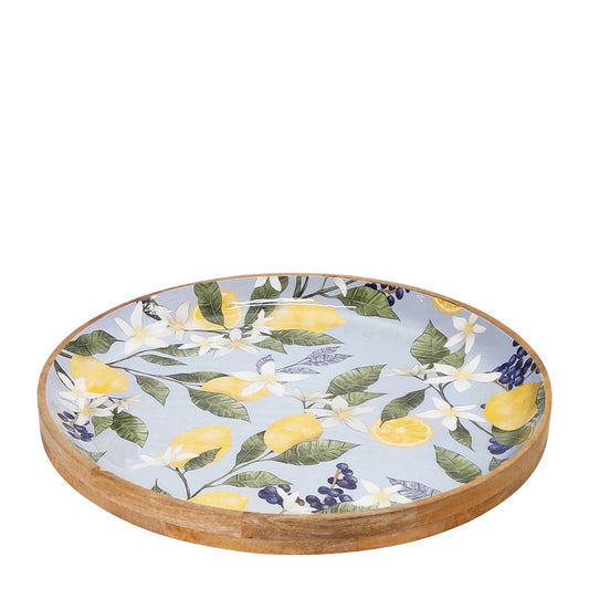 J.Elliot Lemon round serving tray sky