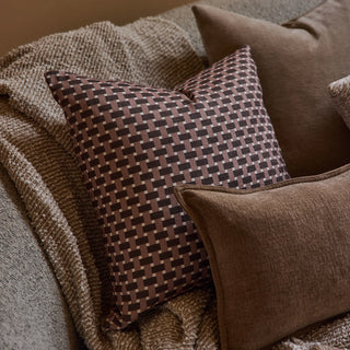 Gracie Check Coffee Cushion 50cmx50cm