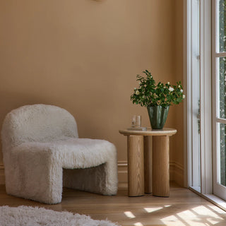 Carlyle Brown Marble Side Table 50X55CM