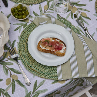Set /4 Catania Green Stripe Napkins