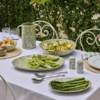 Speckle Green/White Salt & Pepper Shaker Set