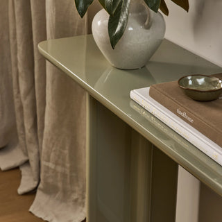 Otto Sage Green Gloss Console Table 120X35X80CM