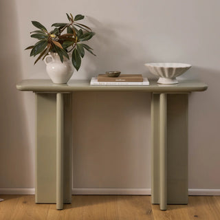 Otto Sage Green Gloss Console Table 120X35X80CM
