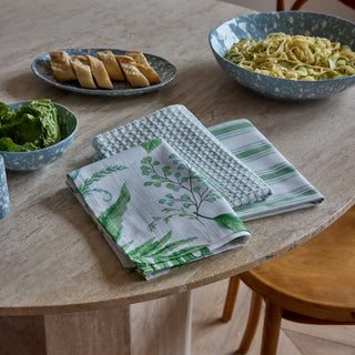 Fern Green/Blue Teatowel Pack 3