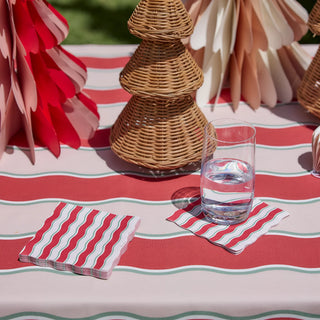 Kit Wavy Red/Pink Cocktail Christmas Paper Napkins 20Pack