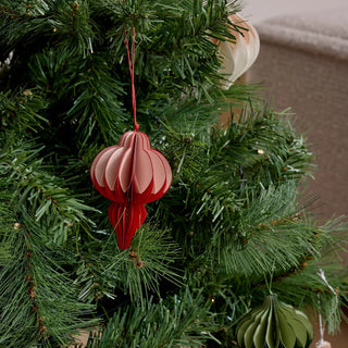 Natalia Paper Red Pink Assorted Christmas Decoration Set of 6