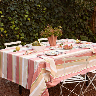 Fairhaven Rust Stripe Cotton Tablecloth 150x230cm