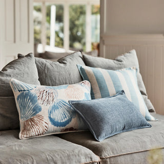 Rockpool Blue Cushion Linen Blend 40x60cm
