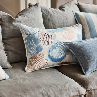 Rockpool Blue Cushion Linen Blend 40x60cm