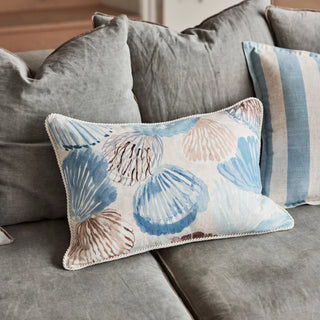 Rockpool Blue Cushion Linen Blend 40x60cm