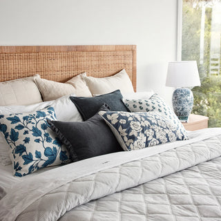 Morgan Dark Blue Linen Blend Cushion 50cm x 50cm