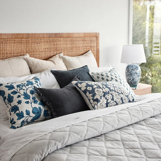 Morgan Dark Blue Linen Blend Cushion 50cm x 50cm