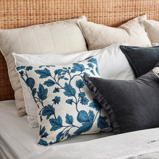 Morgan Dark Blue Linen Blend Cushion 50cm x 50cm