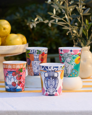 Set of 4 Mediterranean Summer Melamine Cups