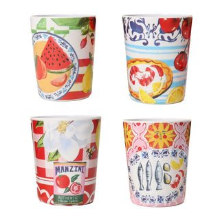 Set of 4 Italian Summer Melamine Cups