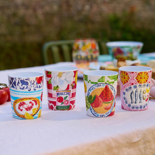 Set of 4 Italian Summer Melamine Cups