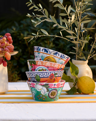 Set of 4 Melamine Mediterranean Summer Bowls