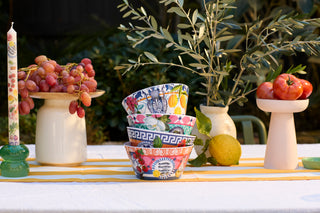 Set of 4 Melamine Mediterranean Summer Bowls