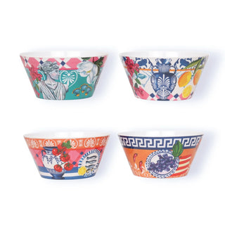 Set of 4 Melamine Mediterranean Summer Bowls