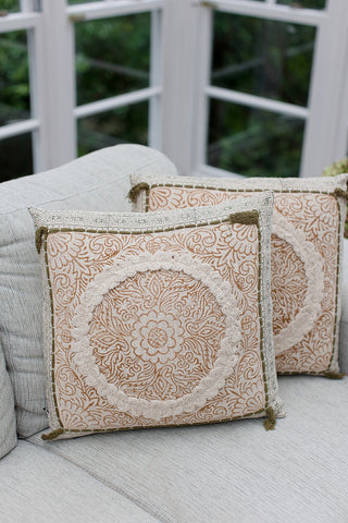 Mandala Embroidered Cushion Multi Colour 45X45CM