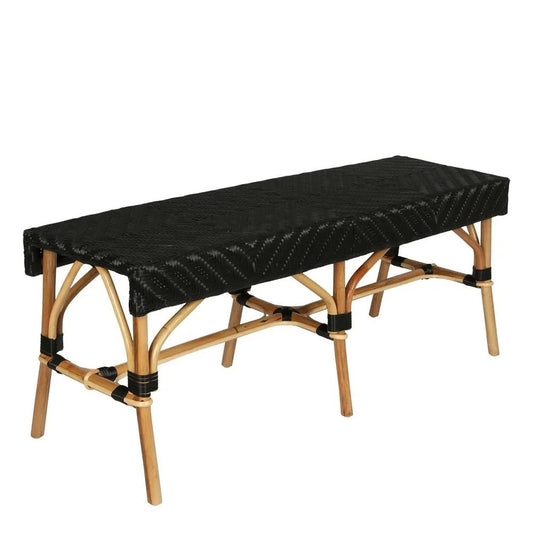 Outdoor Undercover Missoli Rattan Bench Black