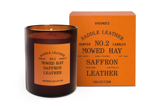 Hunter Candles Scented Candle No. 2 Saddle Leather, Mowed Hay, Saffron, Leather