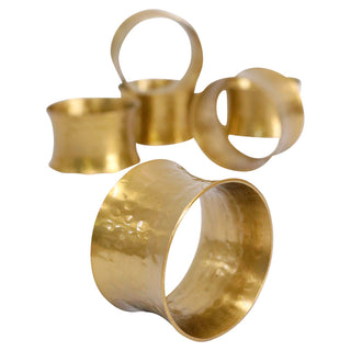 Set/4 Gold Metal Napkin Rings