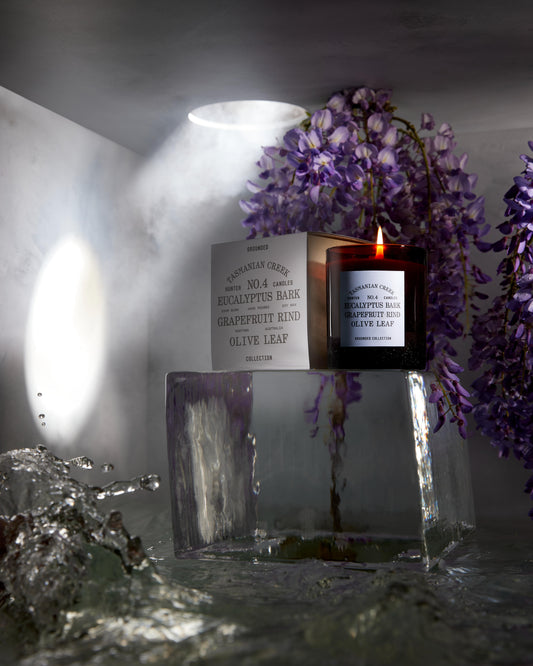 Hunter Candles Scented Candle No. 4 Tasmanian Creek / Eucalyptus Bark, Grapefruit Rind, Olive Leaf