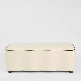 Avoca Ottoman Ivory with Chocolate Piping