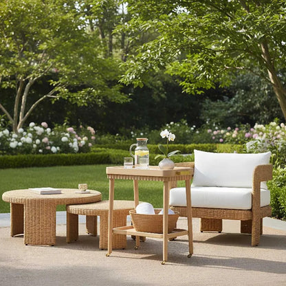 Cassius Outdoor Occasional Wicker ArmChair Natural