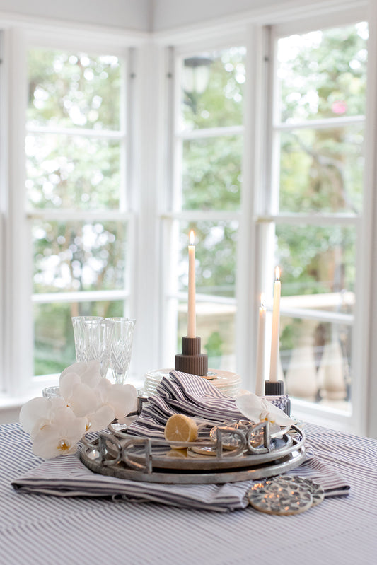 Maison Navy French Cotton Tablecloth 150cmx150cm
