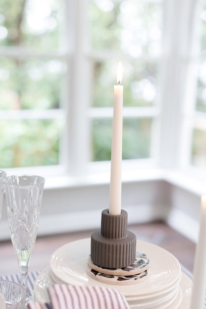 Verona Dark Grey Ceramic Candle Holder