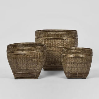 Paume Rattan Planter Set 3 Antique Brown ETA 20/01/2026