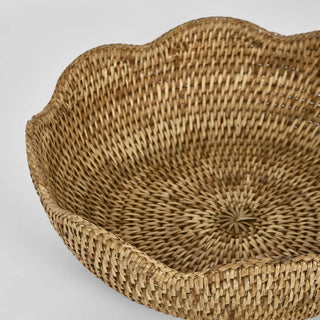 Paume Scallop Rattan Bowl Large Natural