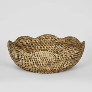 Paume Scallop Rattan Bowl Large Natural