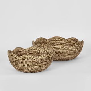 Paume Scallop Rattan Bowl Large Natural