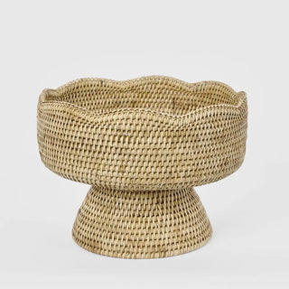 Paume Scallop Rattan Fruit Bowl on Stand Natural ETA 20/01/2026