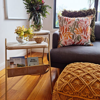 J.Elliot Petra Mustard Ottoman 60cm x 60cm x 35cm