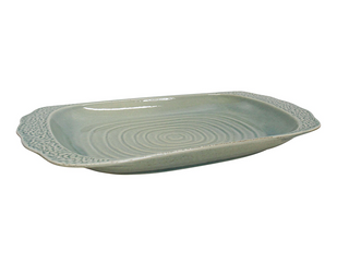 Minorca Silver Grass Ceramic Rectangle Platter 49x33.5x6cm